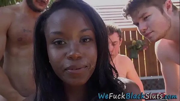 HD Black hottie gets bukkaked-drev film