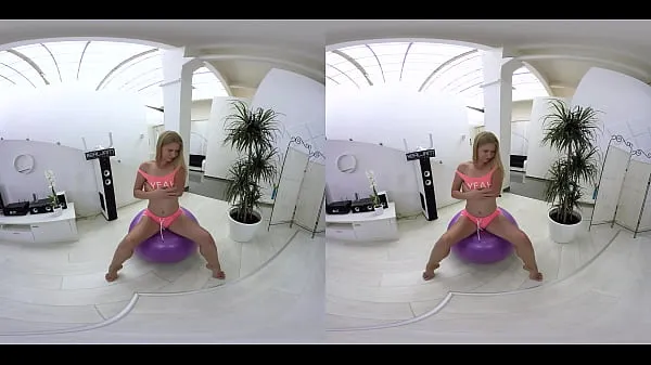 HD Hot teen on fitness ball in vr drive Movies