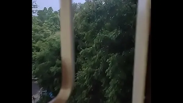 HD Husband fucking wife in doggy style by enjoying the rain from window drive Movies