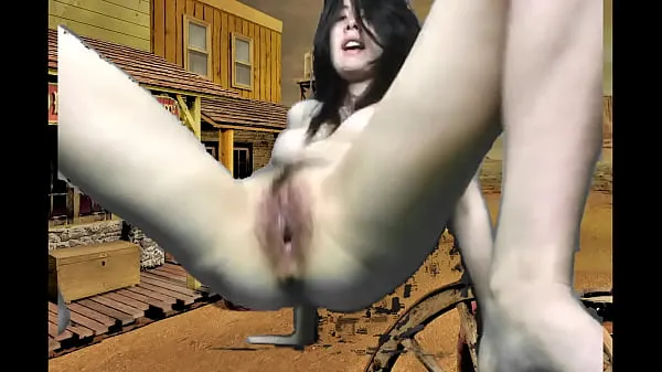 高清 Giant Asian Cowgirl masturbates on main street in a Wild West town 驱动电影