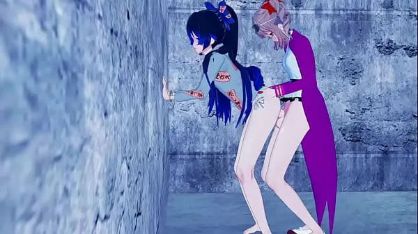 HD Futa) Yorigami Joon se folla a Yorigami Shion en un callejón conduce películas