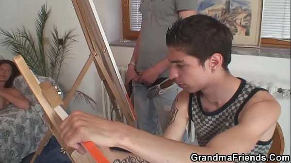 HD Two lads bang old grandma from both sides drive Movies