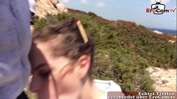 HD German skinny amateur teen public blowjob at mallorca beach in holiday and she like it schijf Films