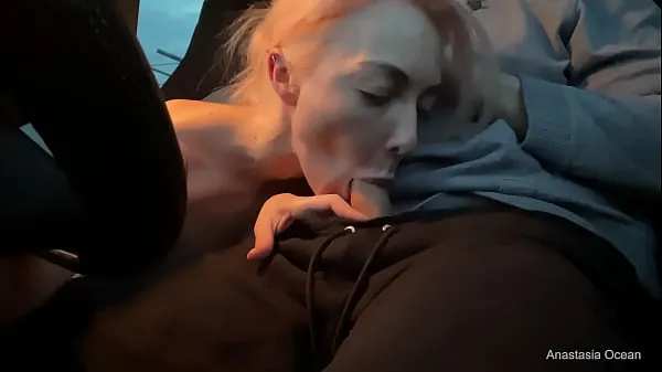 HD A hot girl gave a blowjob to the driver while he was driving. Extreme blowjob. cum in mouth drive Movies